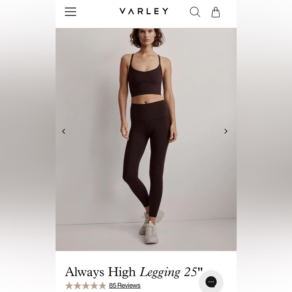 Varley Always High Legging 25 inseam Coffee Bean XS